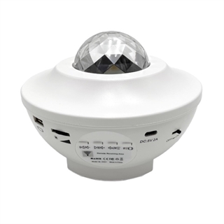 Stjernehimmel projektorlampe med højttaler - Hvid